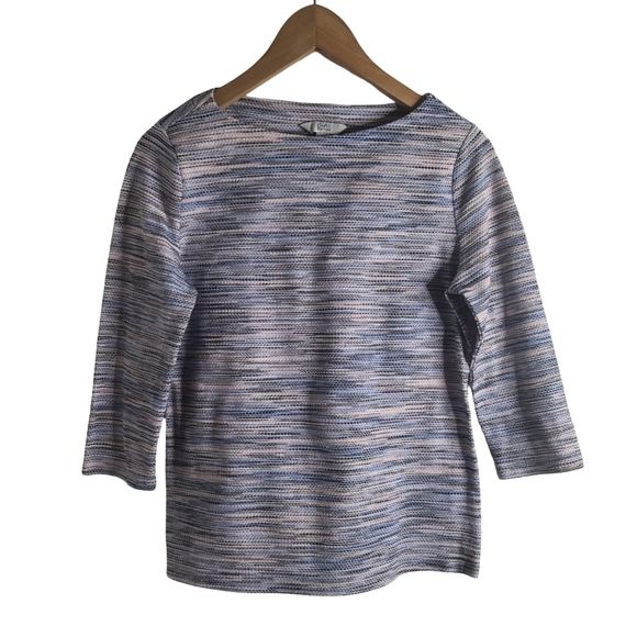 Croft & Barrow Blue and White Long Sleeve Top - Picture 1 of 5